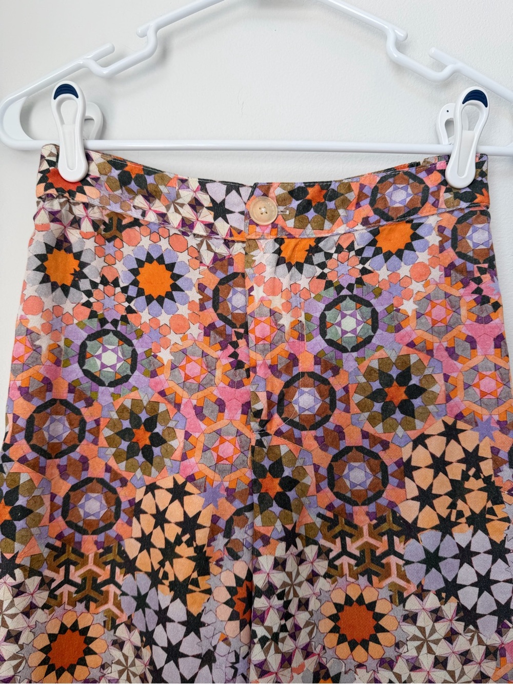 Anthropologie Geometric Straight Wide Leg High Rise Pant Size 2